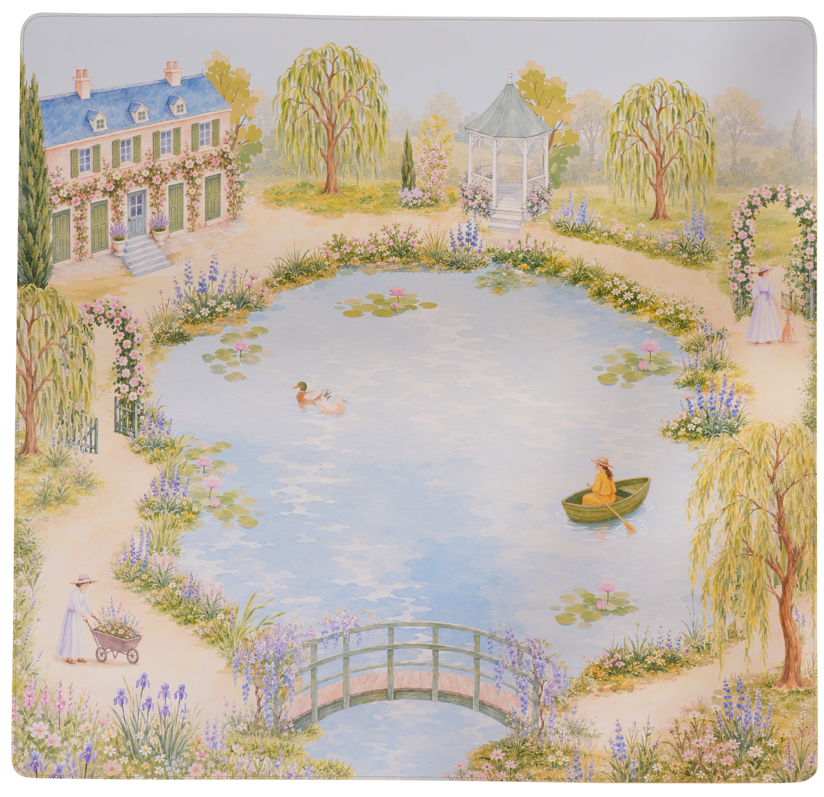 Double-Sided Leatherette American Mahjong Mat, The Garden Path