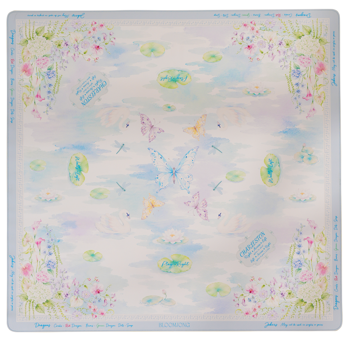 Double-Sided Leatherette American Mahjong Mat, The Garden Path