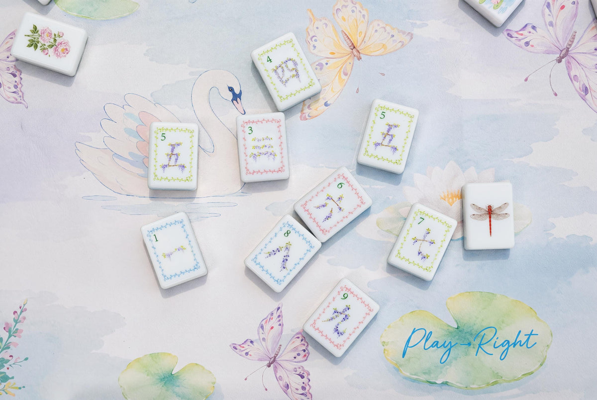 Double-Sided Leatherette American Mahjong Mat, The Garden Path