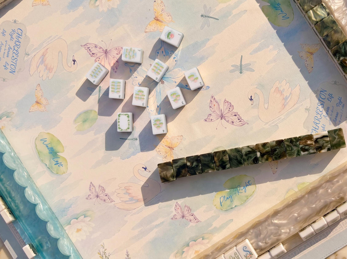 Double-Sided Leatherette American Mahjong Mat, The Garden Path